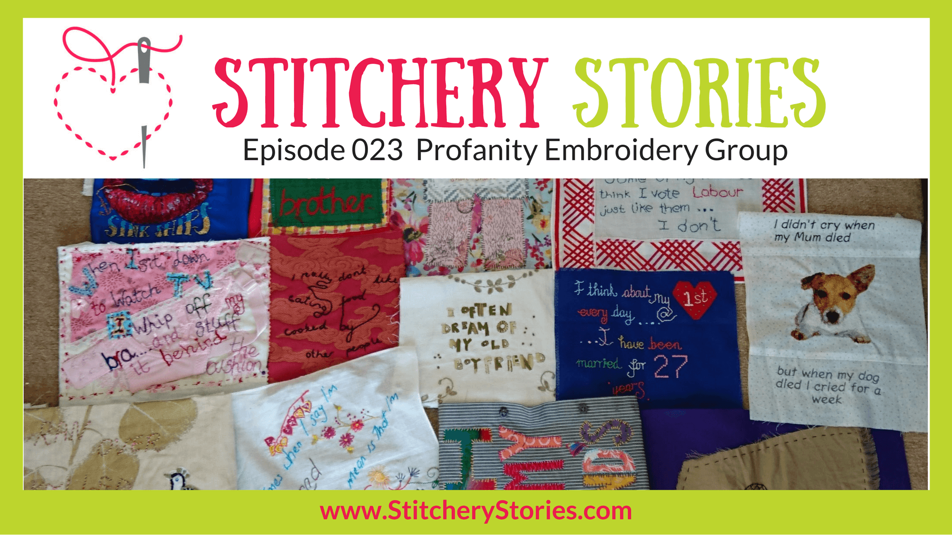 Profanity Embroidery Group Stitchery Stories Textile Art Podcast Wide Art