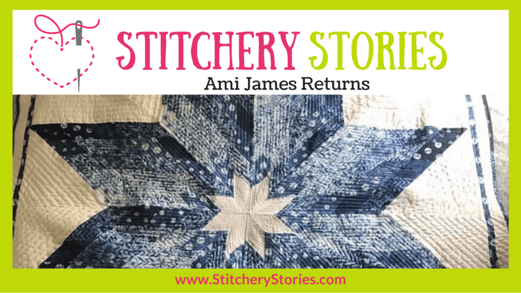 Ami James Returns guest Stitchery Stories textile art podcast Wide Art