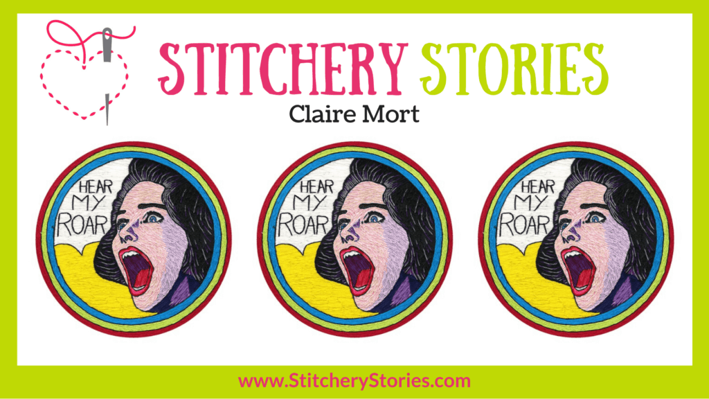 Claire Mort guest Stitchery Stories embroidery podcast Wide Art