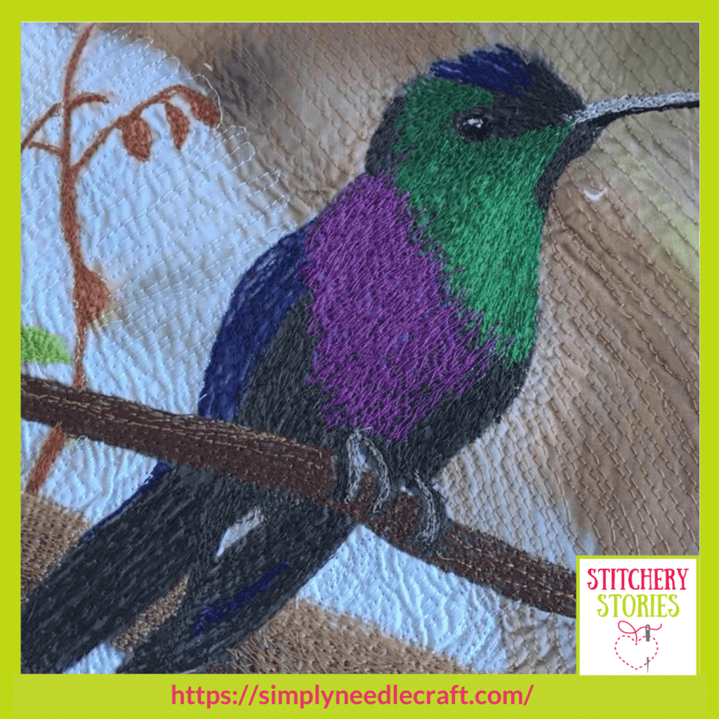 beautiful bird Ami James guest Stitchery Stories textile art podcast